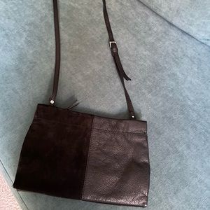 Zara, small black Crossbody or shoulder bag – half sweet, half leather